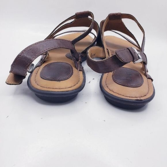 Boc Agda Brown Faux Leather Slingback Strappy Sandals Flats Women's Size 8 - Picture 3 of 13